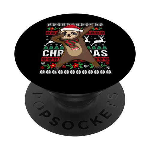 Christmas Funny Sloth Dabbing Sloth Santa Dab Dance Funny PopSockets Standard PopGrip