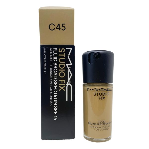 MAC Studio Fix Fluid SPF15 24hr Matte Foundation + Oil control - C45 (1 Fl Oz)