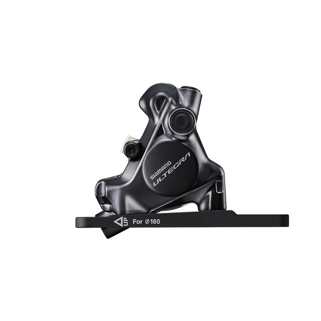 SHIMANO BR-R8170 Front Flat Mount Included / Mounting Bracket for Rotors 5.5 / 6.3 inches (140 mm) / 6.3 inches (160 mm) Diameter / 2 Fixing Bolts, Resin Pad Fins Included