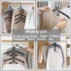Multi-Layer Clothes Hanger Heavy-Duty Stainless-Steel 5in1 Space Saving 2 Hooks