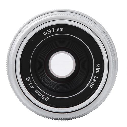 Wide Angle Lens 25mm F1.8 Mini CCTV C Mount HD Security Camera Lens for Bars Shops Parking Lots Houses Warehouses Silver
