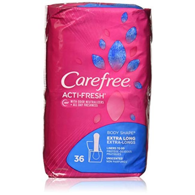 Carefree Acti-Fresh Extra Long 36 Count Liner To Go (2 Pack)