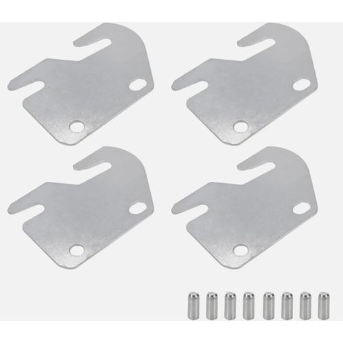 VIQAEKK Universal Wood Bed Rail Hook Plates for Frame Bracket Headboard and Footboard, Replacement Wooden Parts Rail Fitting Bracket Set of 4