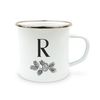 WEDDINGSTAR Personalized White Enamel Stainless Steel Coffee Mug - Blush Initial