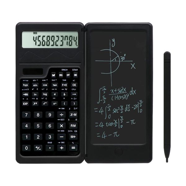 Solar Scientific Calculators，Lvesunny Scientific Calculator with Notepad, Large 10-Digit Display Screen, Solar and Battery Power, Ideal for Basic Math, Perfect School Supplies for Students (Solar)