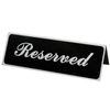 Traex 4135 Black RESERVED" Sign with White Letters"