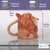 Servette Home Ceramic Lion Coffee Mug 10oz Upside Down Lion