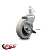 3 Inch Thermoplastic Rubber Wheel 7/8 Grip Ring Stem Caster with Brake SCC