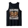 Funny backgammon is like a job only harder tank top, black
