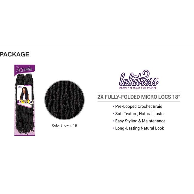 LULUTRESS Sensationnel Crochet Braids 2X Fully-Folded Micro Locs