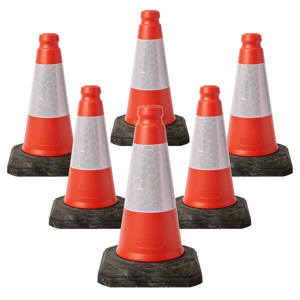 6 Red Traffic Safety cones by innovatus