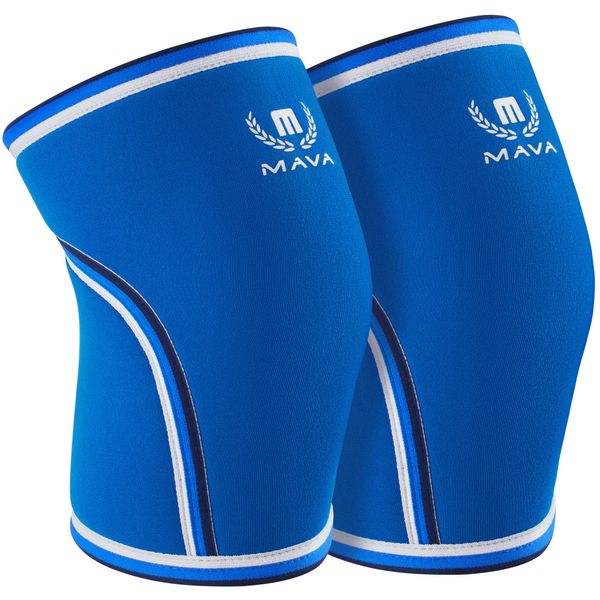 Mava Sports Knee Compression Sleeve & Knee Sleeves for Weightlifting Men & Women - 7mm Neoprene for Cross Training WOD, Gym, Squats & Weightlifting