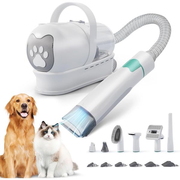 Pet Groo... Dog Grooming Kit & Vacuum  Pet Clippers With 6 Pet Grooming Tools