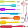 9 Multicolor Silicone Spatula Cooking Set 446°F Heat Resistant Rubber Spatulas