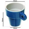 Spares2go Stackable Ceramic Espresso Cup Mug Set with Chromed Stand (Pack of 6 Cups)