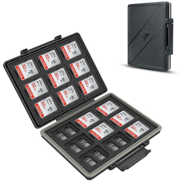 JJC 54 Steckplätze Speicherkarten Etui Tasche Aufbewahrung für 36 Micro SD SDXC SDHC + 18 SD SDXC SDHC, Wasserdicht Speicherkartenetui SD Karten Tasche Etui Schutzbox Tragetasche - Memory Card Case