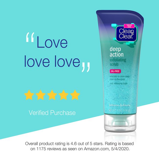 Clean & Clear Oil-free Deep Action Exfoliating Facial Scrub For