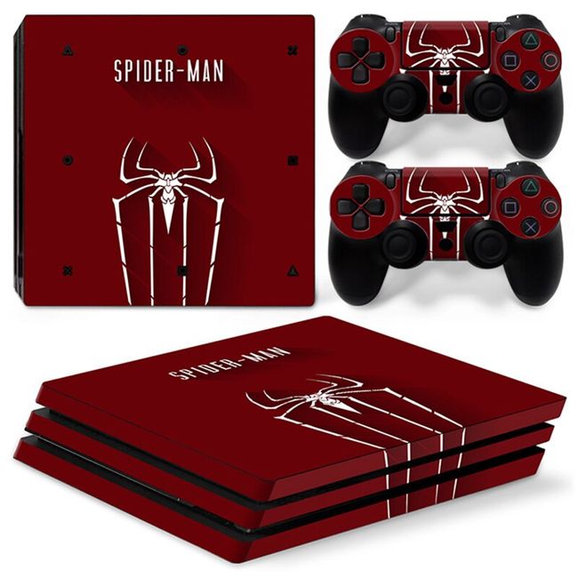  PS4 Pro Console Spider Skin Decal Vinal Sticker + 2