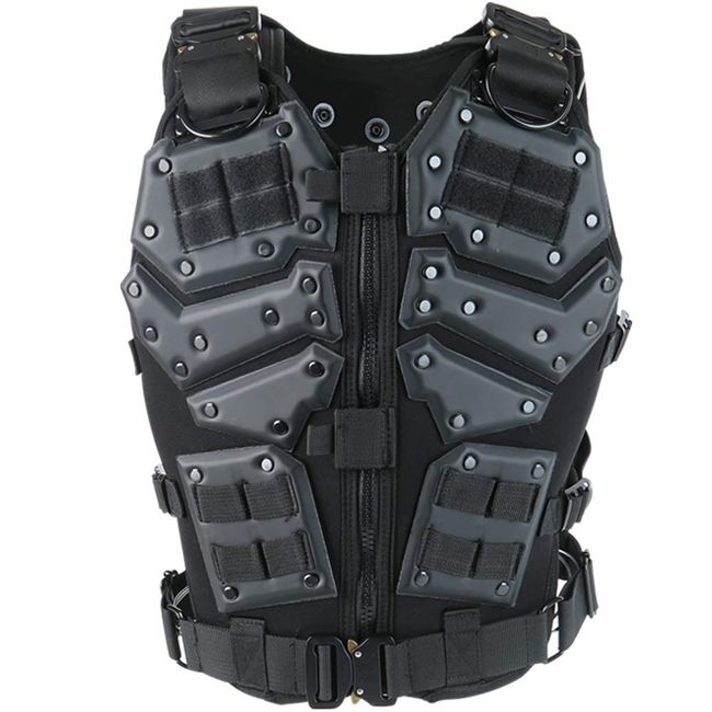 ACTIONUNION Tactical Airsoft Vest Adjustable Paintball Vest (Black)