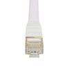 MICRO CONNECTORS 75ft Cat7 Shielded RJ45 Flat Patch Cable with Cable Clips (White, E11-075FL-W)