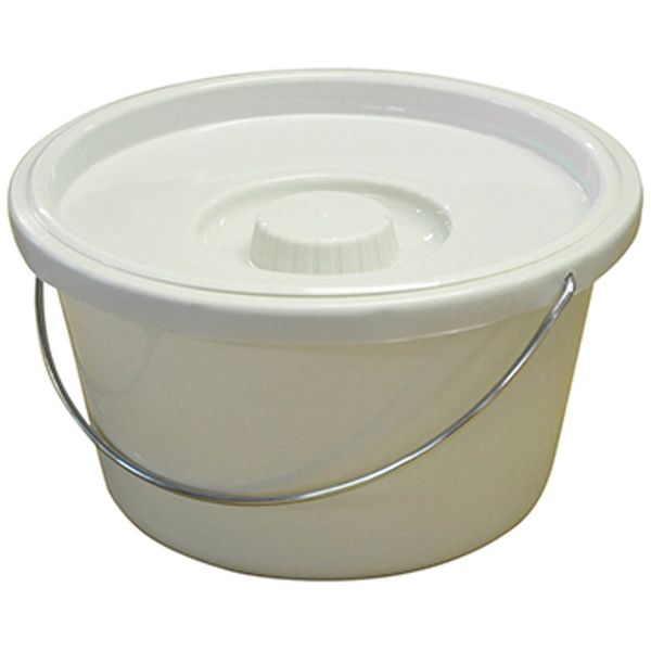 Aidapt 7 5L Commode Bucket with Lid and Wire Handle