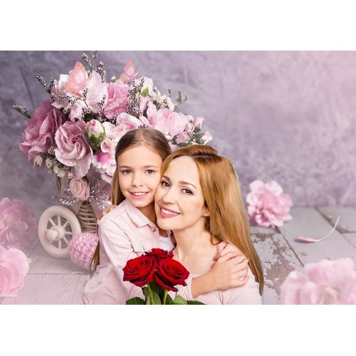 CHAIYA 7X5FT Mother's Day Backdrop Retro Background Rose Flowers Backdrop Mother Day Party Decoration Mother's Day Party Banner Photoshoot Studio Props CY352