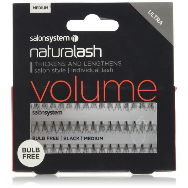 Salon System Individual Bulb Free Ultra Black Medium Flare Lashes