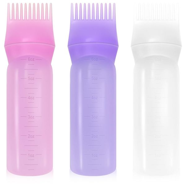 Geiomoo Root Comb Applicator Bottle, Brush with Graduated Scale for Hair Dye (3 Pack)