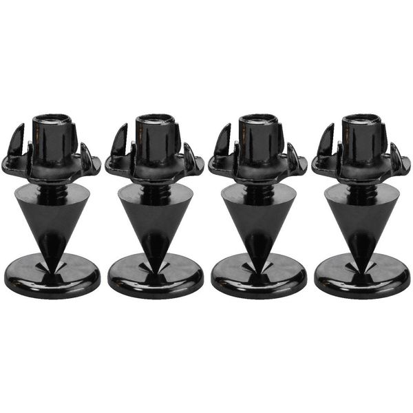 Monacor Slim Version 4 Piece Speaker Spikes Set - Black/Chromium