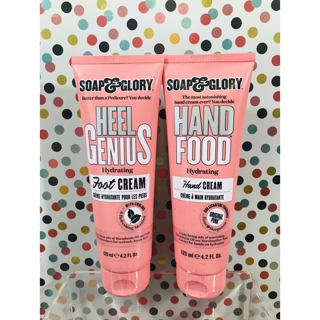 Soap & Glory Heel Genius Amazing Foot Cream And Hand Lotion Set  4.2 fl oz each