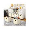 US 6Pcs Fabric Storage Cubes w/ Handle, Foldable 11" Cube Storage Bins/Baskets