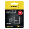 Intenso Professional MicroSDXC Memory Card, Class 10 UHS-I, 64 GB, blue