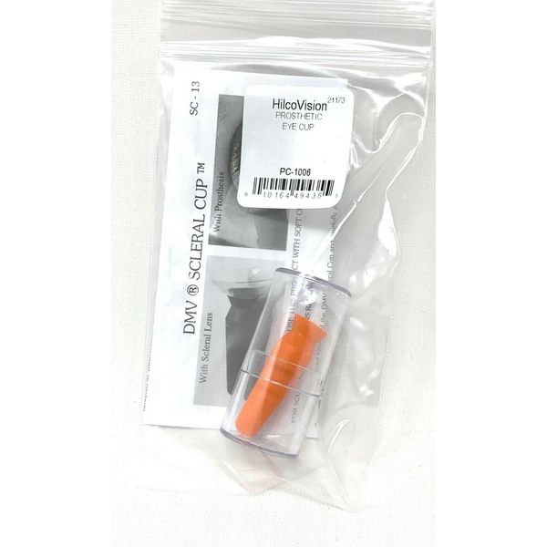 DMV Scleral Cup Large Contact Lens Handler - Inserts and Removes Scleral Contact Lenses and Prosthetic Eyes (Color: Orange)