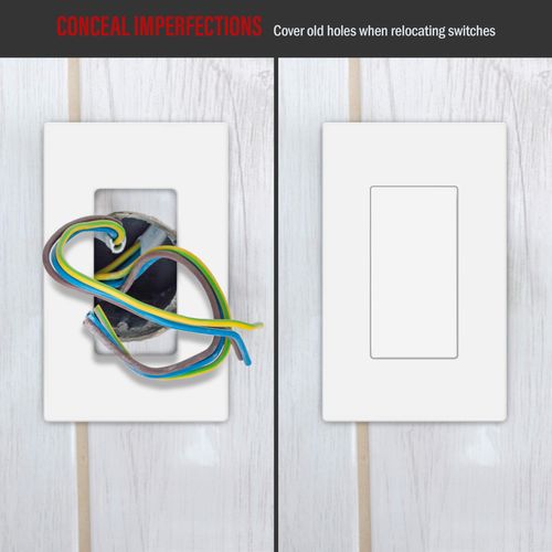 ENERLITES Blank Adapter Insert for Decorator Wall Plates, Unbreakable Polycarbonate Thermoplastic, UL Listed, 6001-W, White, Standard/Regular