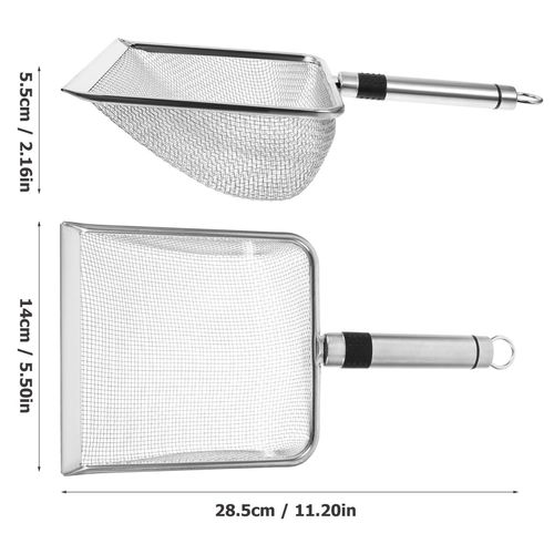 Ipetboom Mesh Litter Scoop, Stainless Steel Litter Scooper Metal Sand Shovel Small Cat Litter Scoop Fine Mesh Metal Reptile Litter Cleaner Scooper for Cats, Reptiles, and Small Pets