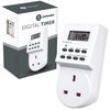 Defender 24 Hour Digital Timer Plug - Electric Switch Energy Saver Timer Standard Size - Digital Plug-in Timer Socket - 240v 3 Pin Plug with Programmable Time Controller + Random Mode