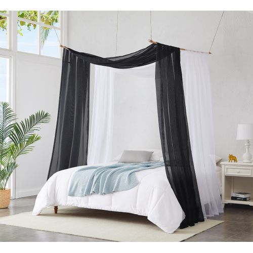 Warm Home Designs Black Bed Canopy Curtains in 55 x 216 Inch Size. Our Queen Canopy Bed Curtains Work Great as Kids Canopy, Bed Scarf, Bed Curtain or to Enhance Bed Decor. BC Black 216"