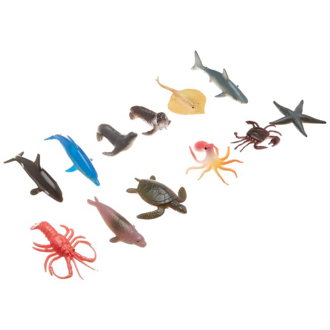 amscan Sea Animal Figures Party Supplies | Party Favor | Pack of 12, 2 1/2" x 1 1/4", Multi Color, Model:390251
