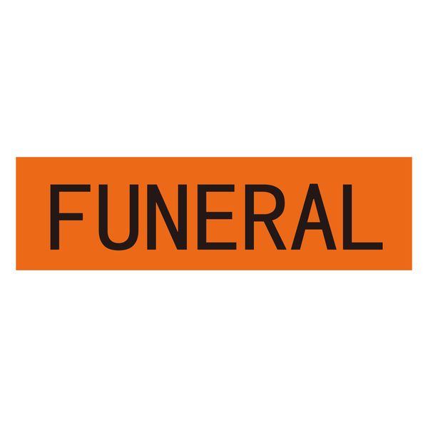 Funeral Stickers Bright Orange | 11" x 3.5" | 5pcs