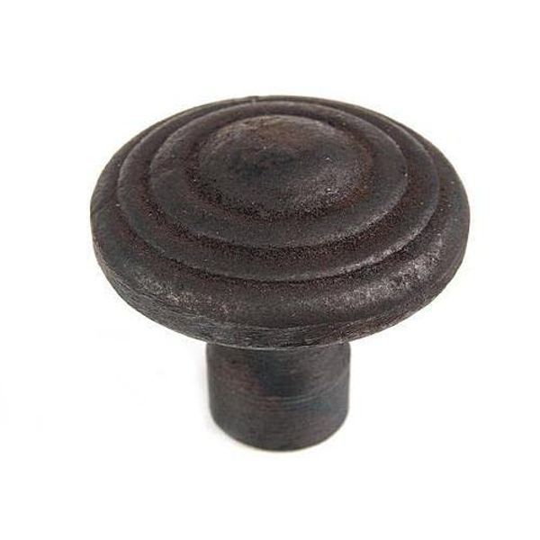 Van Dyke's Restorers Rustic Iron Ringed Cabinet Knob, Oil Blackened