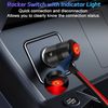 2 in 1 Charging Interface Car Cigarette Lighter Socket Splitter with Switch, DC 12V-24V Charging Adapter