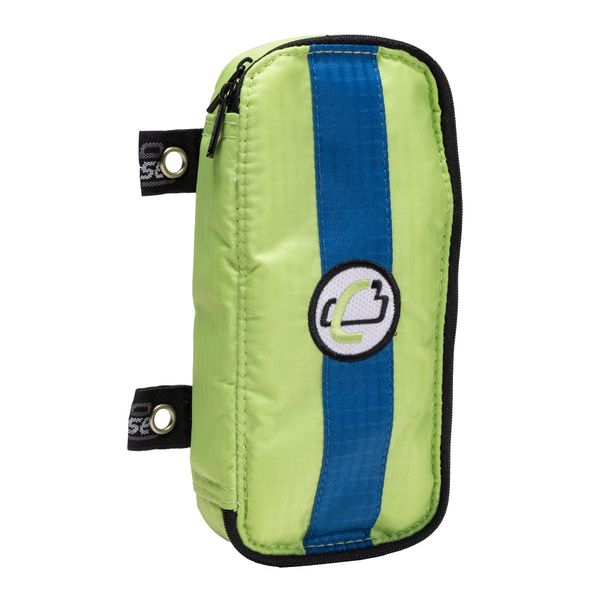 Case-it The Pouch Zippered Pencil Case with Grommets, Lime Green/Blue