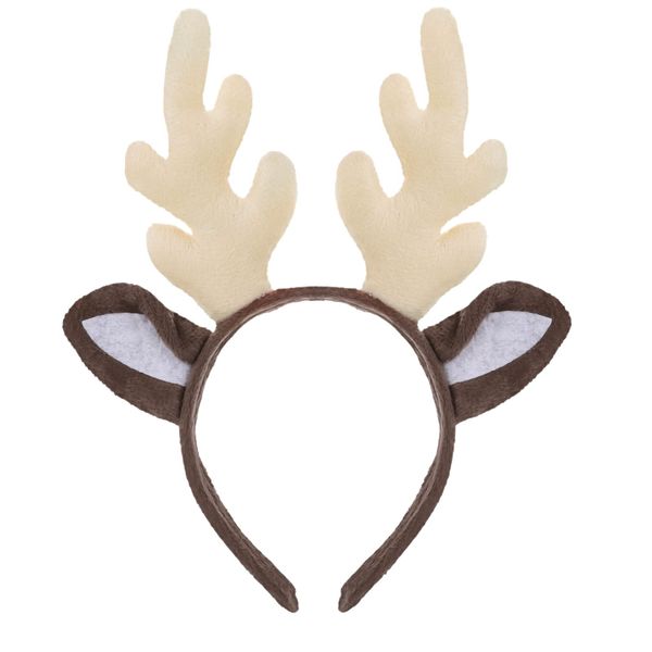 Lusofie Christmas Reindeer Antler Hair Hoop Christmas Elk Headband Headwear Glitter Reindeer Hair Hoop for Xmas Holiday Party Supplies