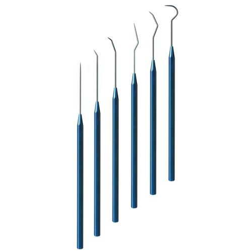 Moody Tools 55-1292 25mil 6-Piece Anodized Aluminum Precision Probe Set: Straight, Single, Short Double, Long Double, Triple and Hook Tips