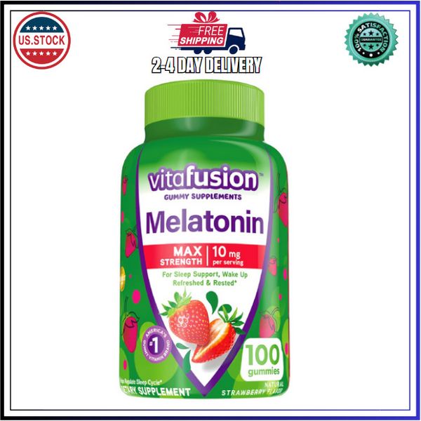 Vitafusion Melatonin Max Strength Gummies Strawberry 10mg 100 Gummies