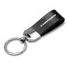 Dodge Charger Black Leather Strap Chrome Metal Key Chain