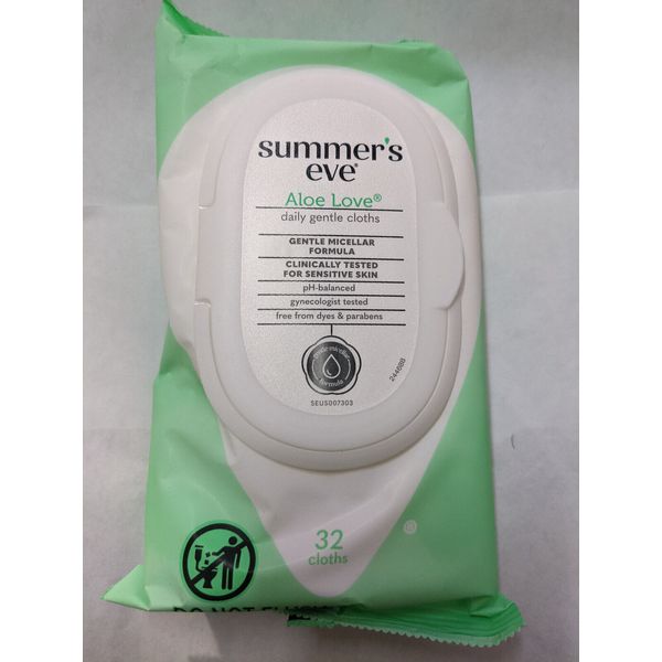 2 PACK Summer'S Eve Aloe Love Soft Cleansing Cloth, 32 ct