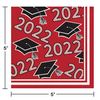 Creative Converting Class of 2022 Classic Red Beverage Napkins, 5"