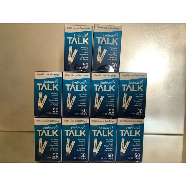 Embrace TALK Blood Glucose Test Strips 500 Qty.  Exp 01/2025 Free shipping