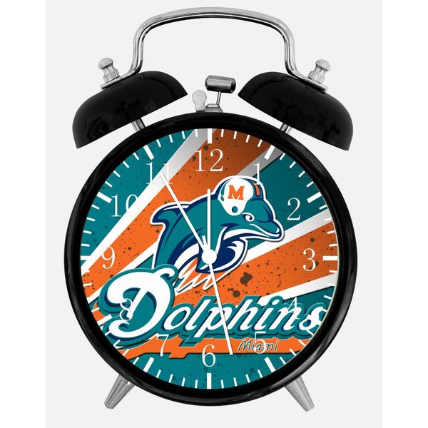 Miami Dolphins Alarm Desk Clock 3.75" Home or Office Decor E439 Nice Gift